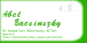 abel bacsinszky business card